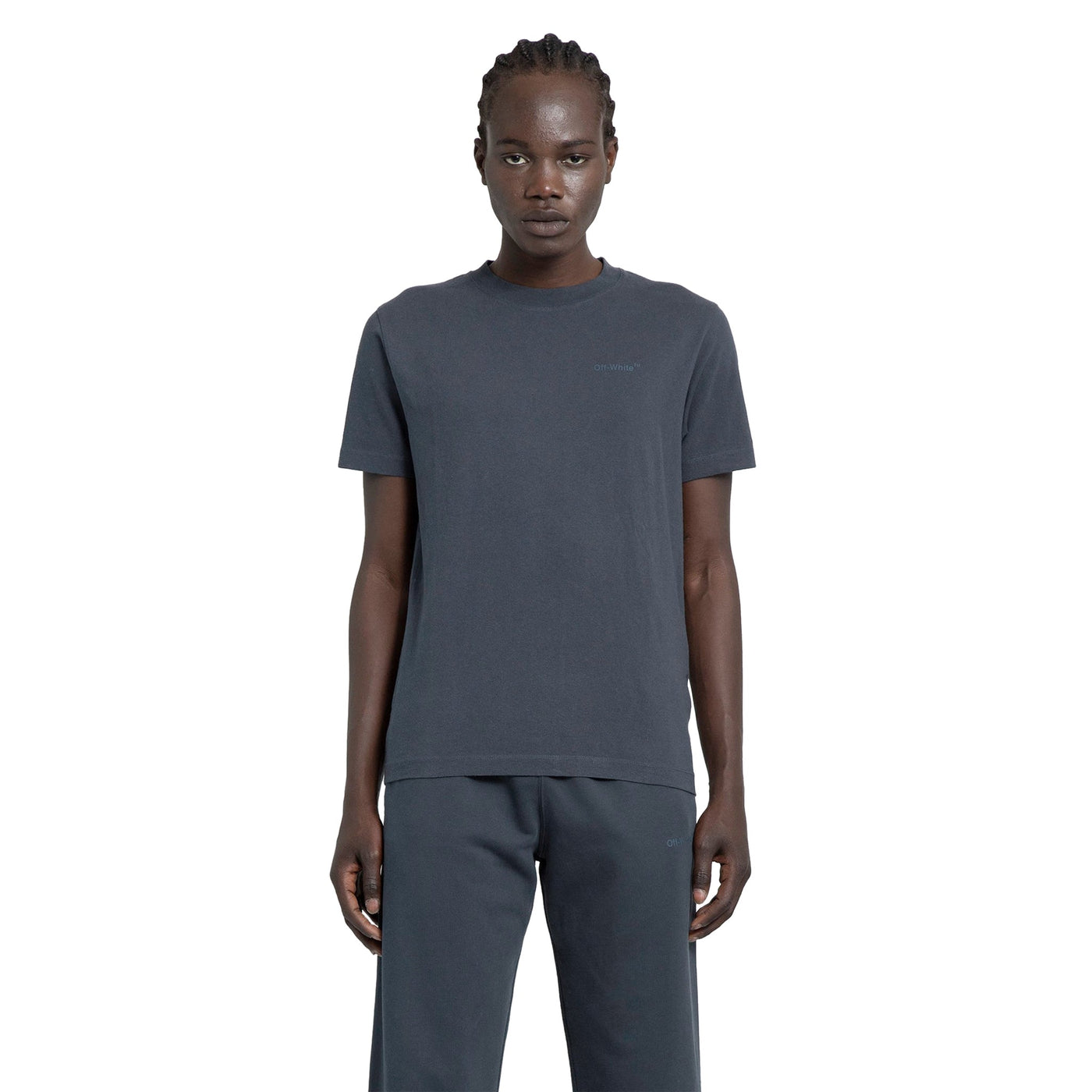 T-Shirt Off-White Diagonal Stripes T Shirt Foncé Gris — vue 3