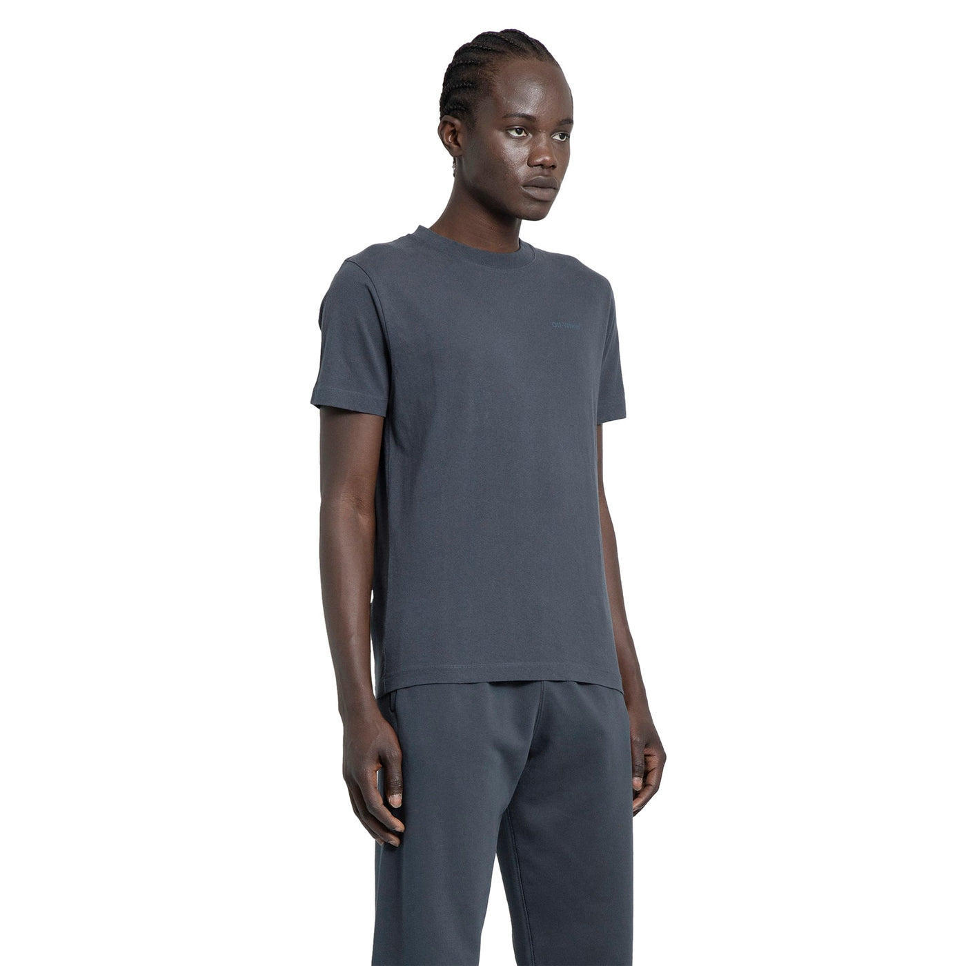 T-Shirt Off-White Diagonal Stripes T Shirt Foncé Gris — vue 4