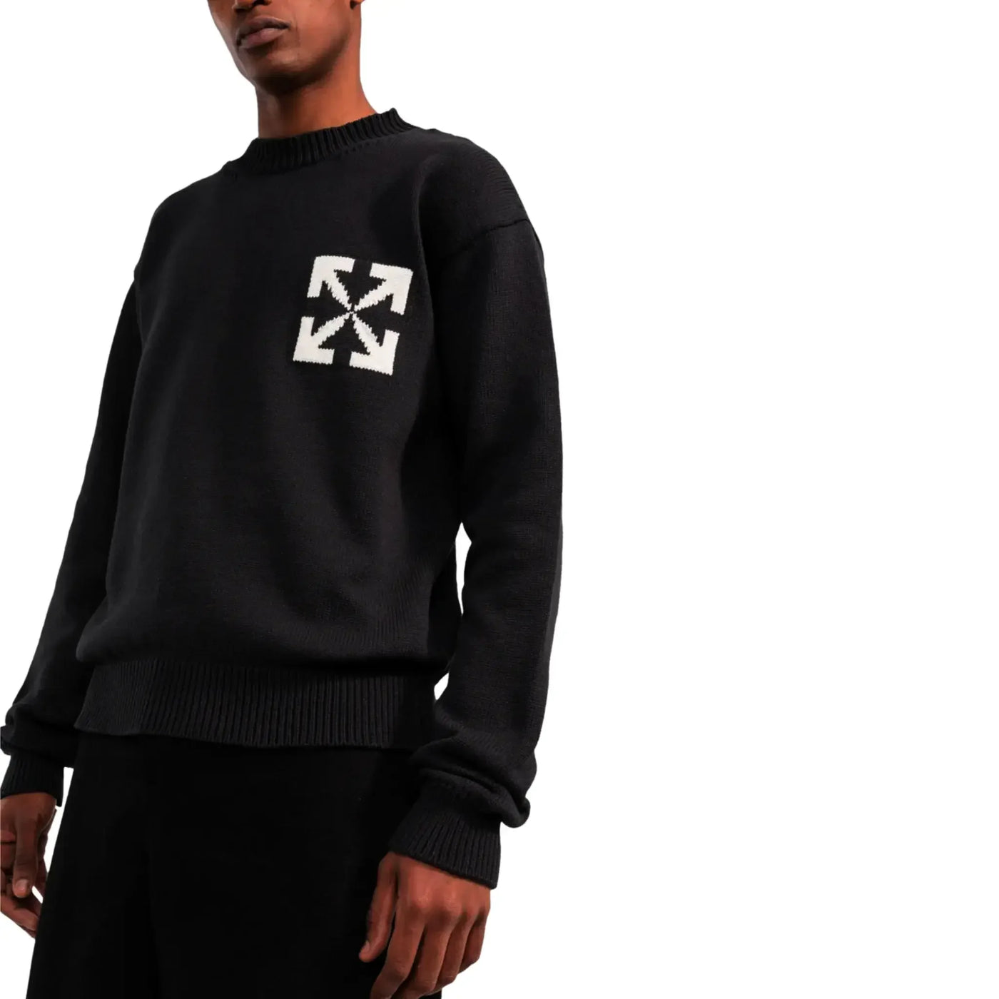 Sweat Off-White Single Arrows Noir Knit — vue 3