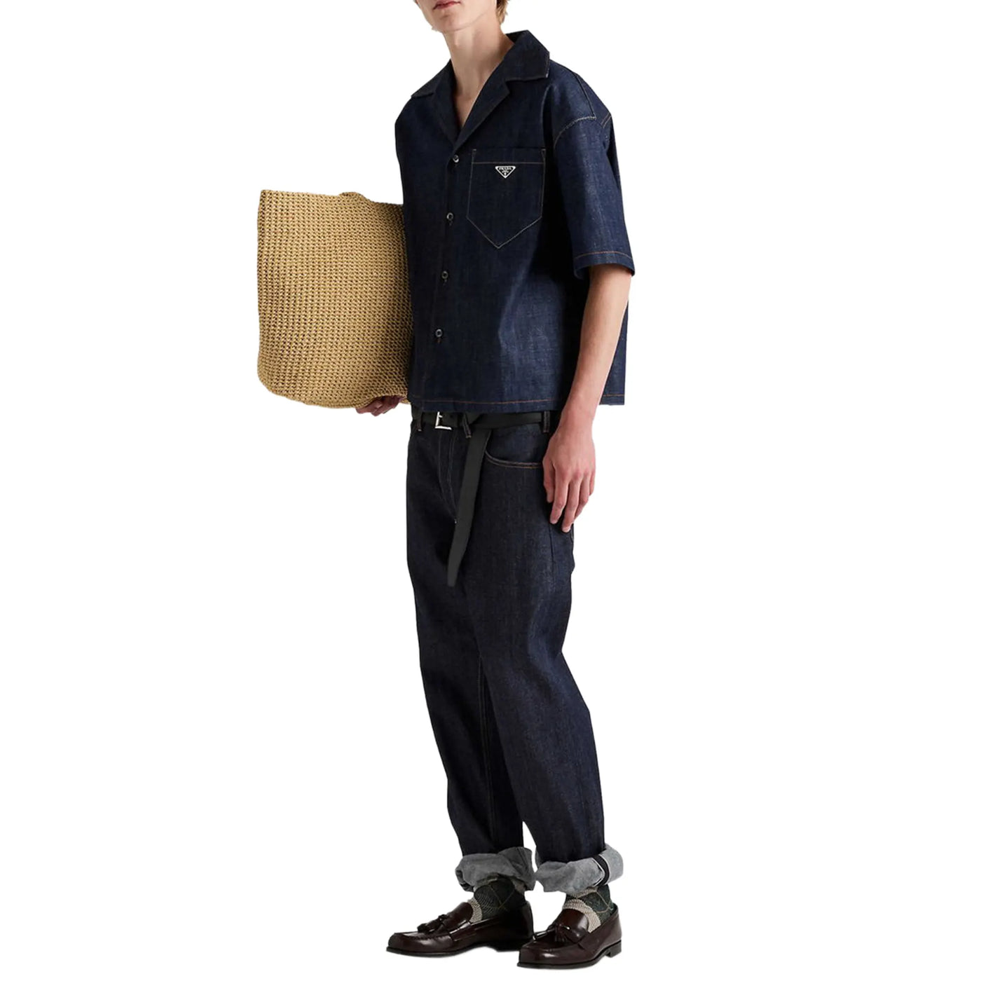 Chemise Prada Bowling Denim S/S Marine Shirt — vue 3
