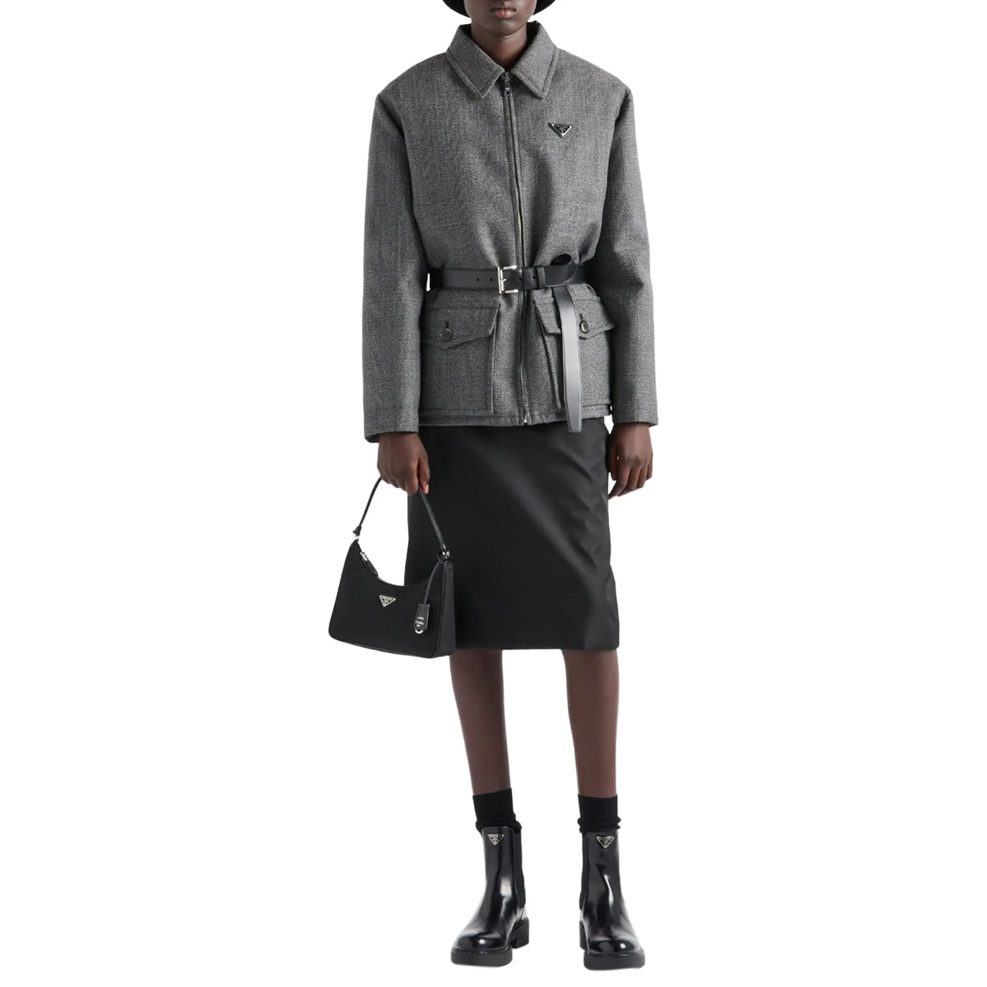 Sac Prada Logo Re-edition 2005 Mini Noir — vue 4