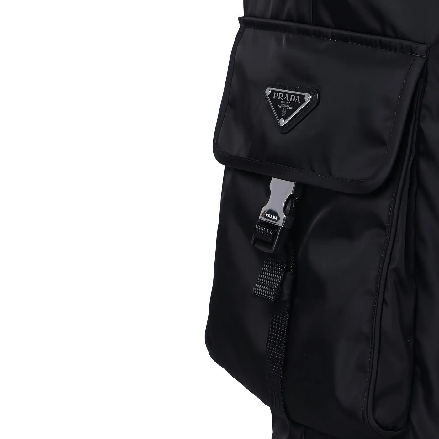 Pantalon Prada Nylon Cuffed Straight Leg Noir Cargo — vue 5