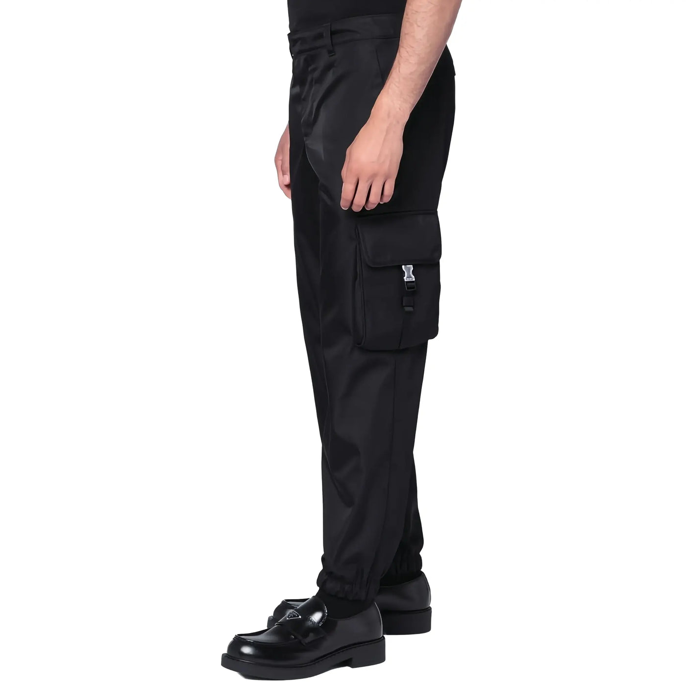 Pantalon Prada Nylon Cuffed Straight Leg Noir Cargo — vue 2