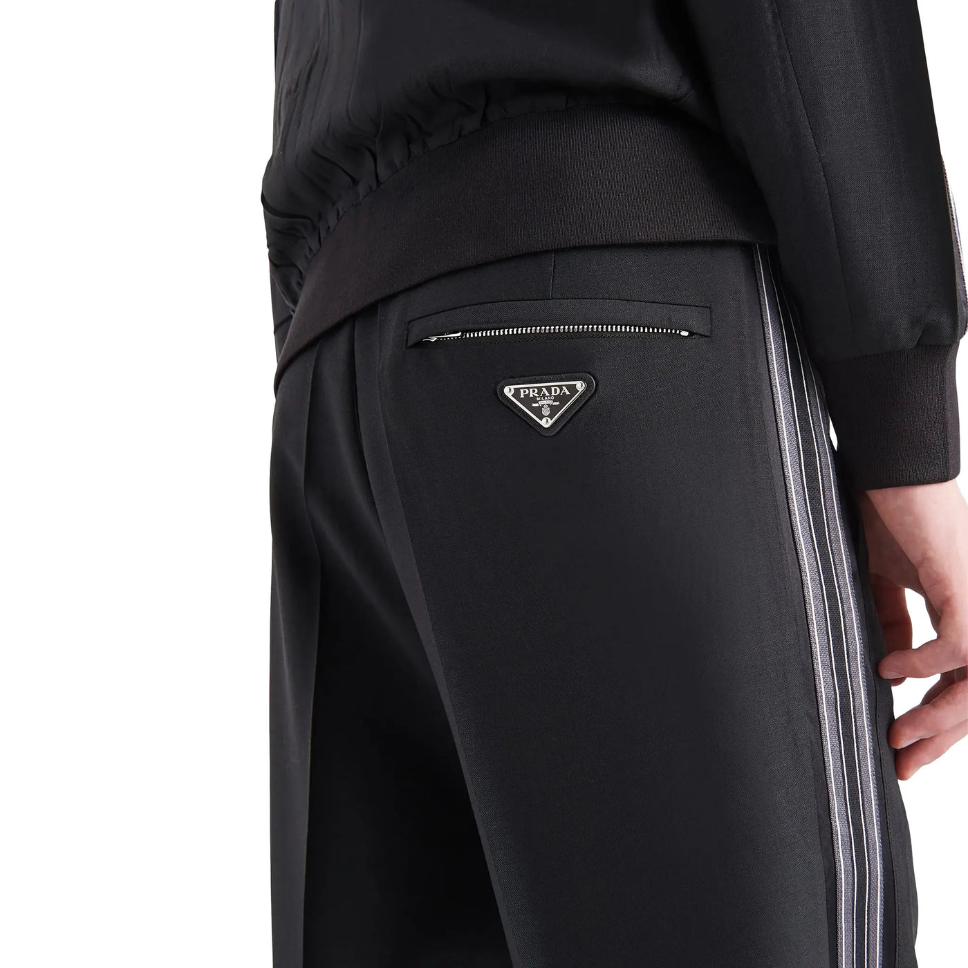 Pantalon Prada Stripes Logo Mohair and Wool — vue 5