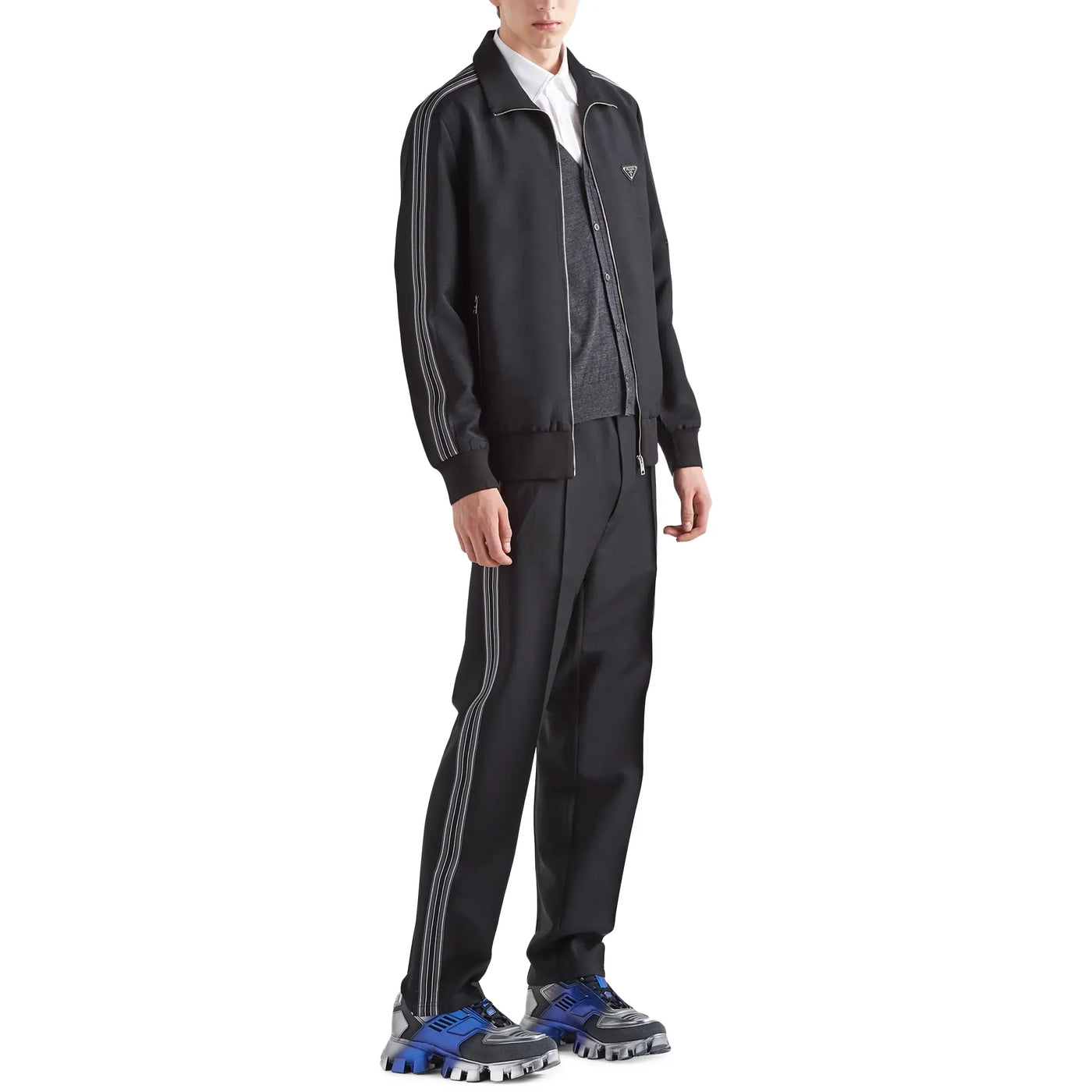 Pantalon Prada Stripes Logo Mohair and Wool — vue 3