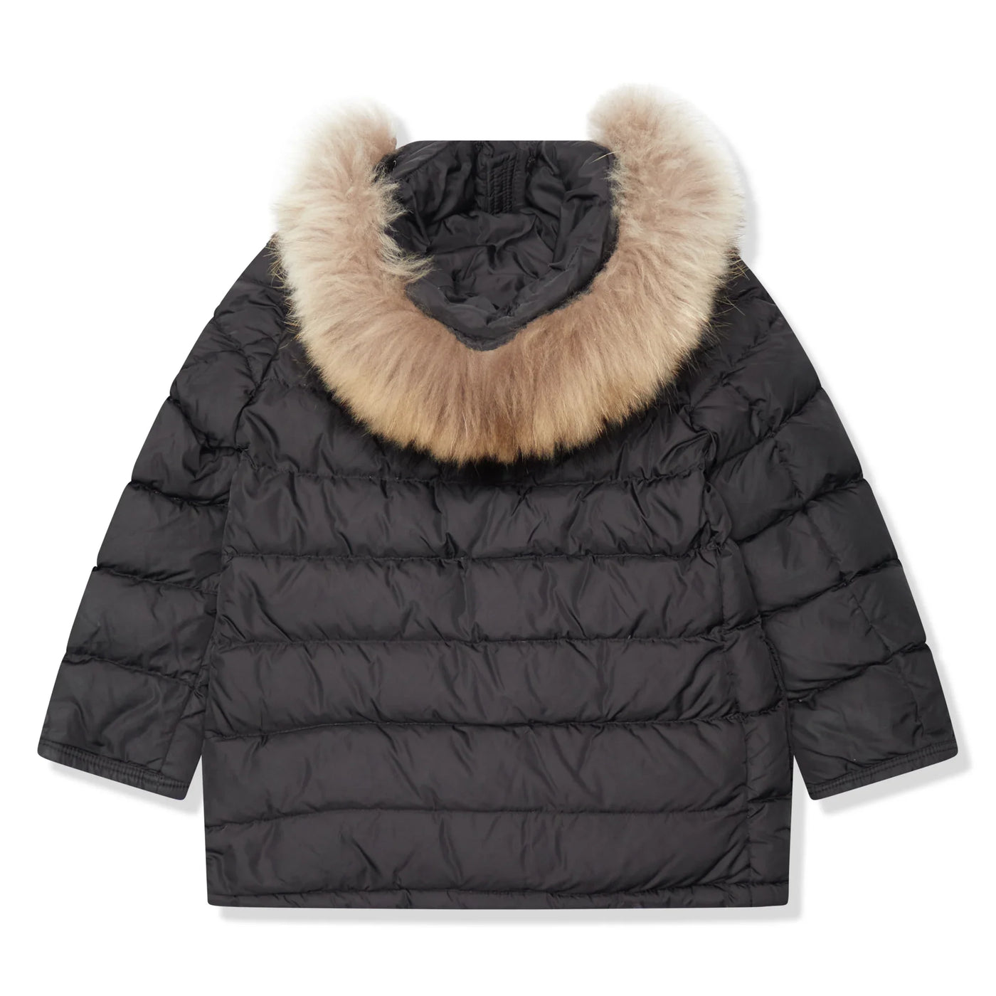 Parka Moncler Preloved - Cluny Noir 100% Real Fur — vue 2