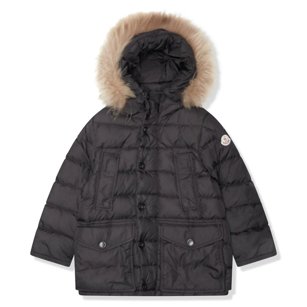 Parka Moncler Preloved - Cluny Noir 100% Real Fur