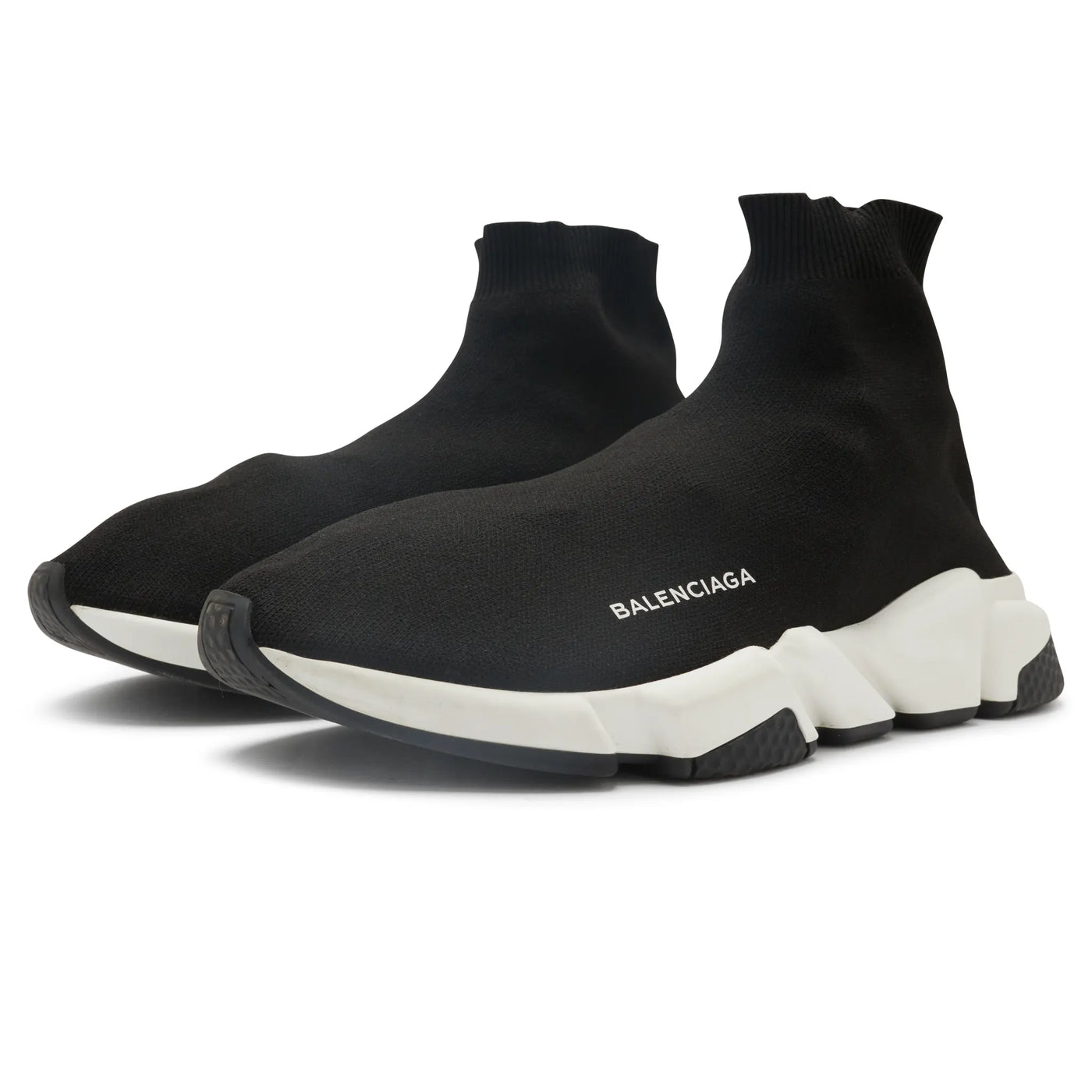 Baskets Balenciaga Preloved - Speed Knit Sock Noir Blanc — vue 2