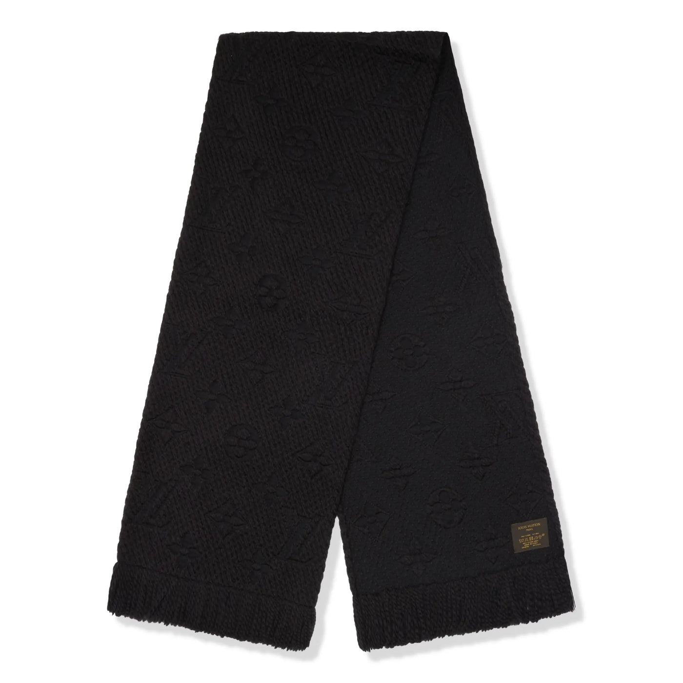 Écharpe Louis Vuitton Preloved - Logomania Wool Noir — vue 3