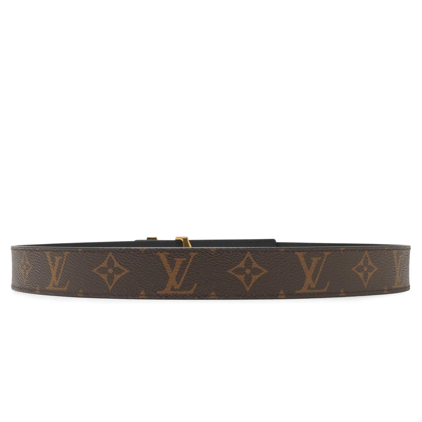 Ceinture Louis Vuitton Preloved - Initiales Monogram 32mm Marron (F) — vue 2