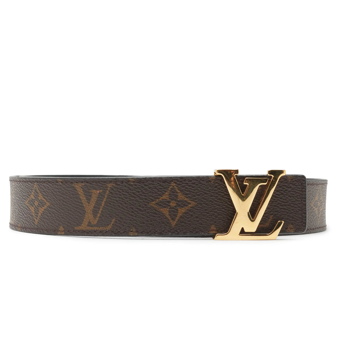 Ceinture Louis Vuitton Preloved - Initiales Monogram 32mm Marron (F) — vue 6
