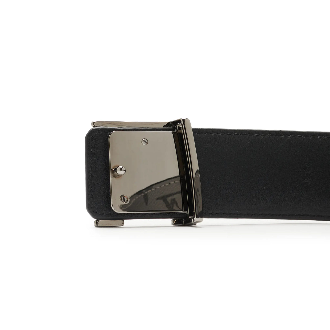 Ceinture Louis Vuitton Preloved - Initiales Monogram Eclipse 40mm Argent Noir — vue 5