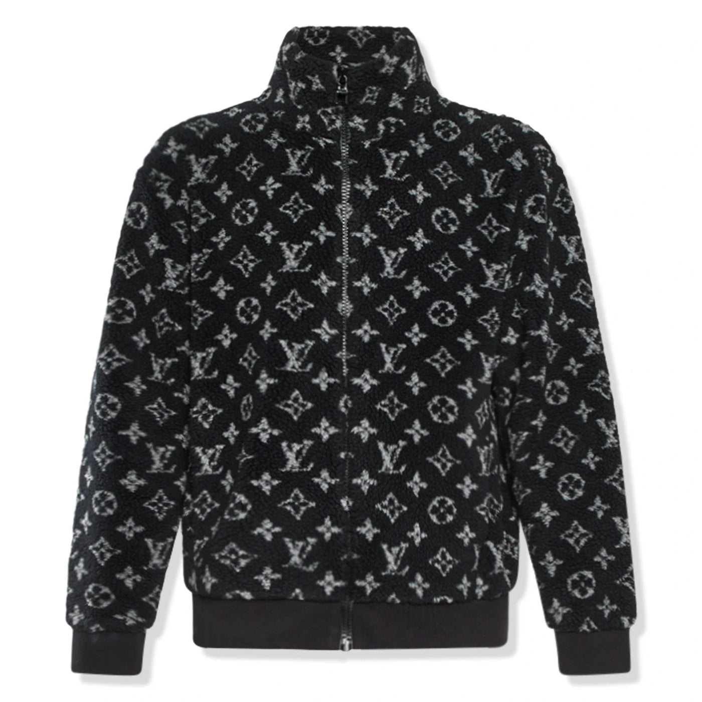 Veste Louis Vuitton Preloved - Monogram Fleece Noir Gris Zip-up