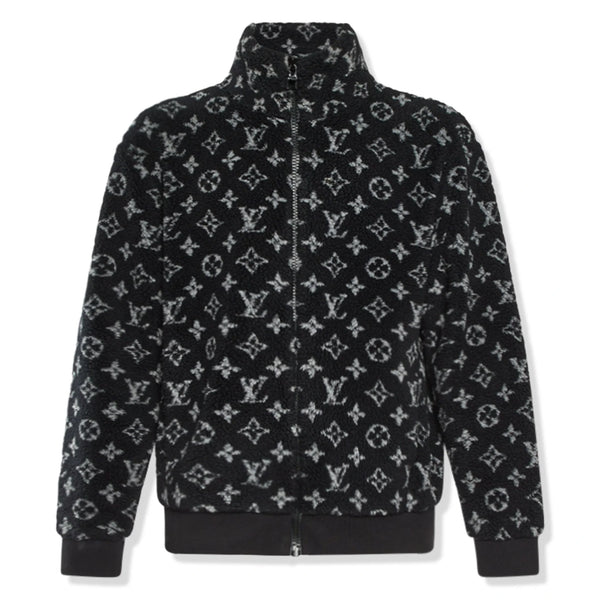 Veste Louis Vuitton Preloved - Monogram Fleece Noir Gris Zip-up