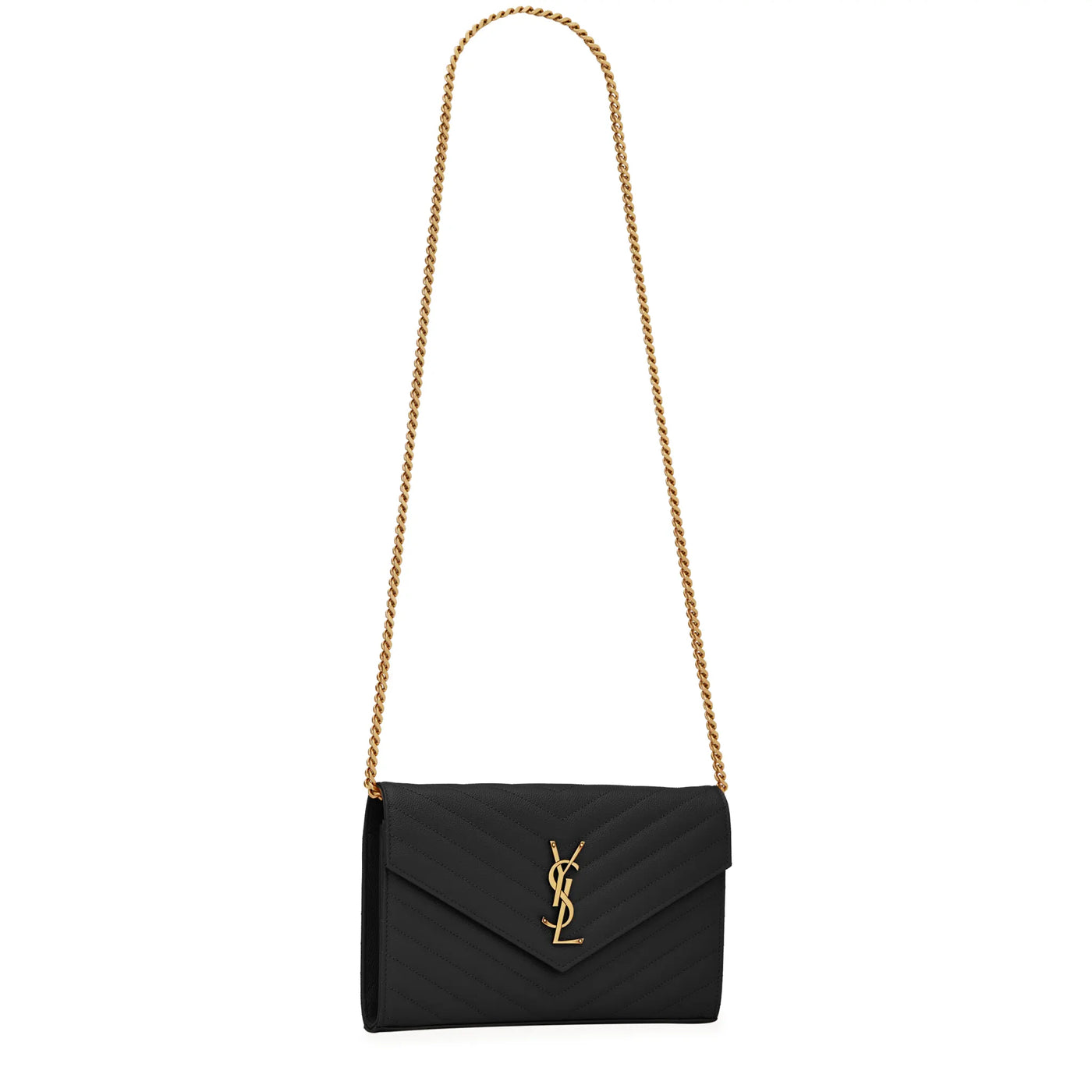Sac à bandoulière Saint Laurent Monogram Envelope Noir Or Crossbody — vue 4