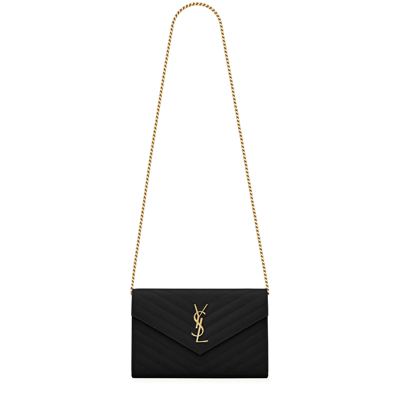 Sac à bandoulière Saint Laurent Monogram Envelope Noir Or Crossbody