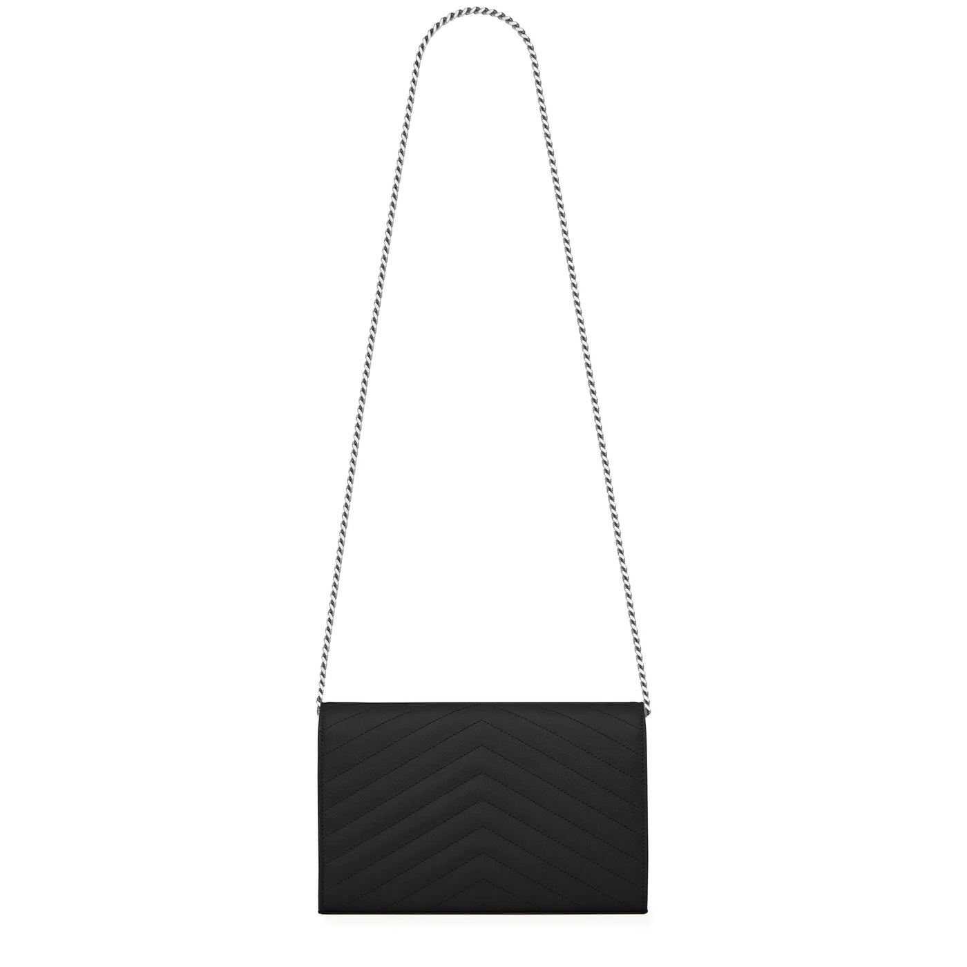 Sac à bandoulière Saint Laurent Monogram Envelope Noir Argent Crossbody — vue 2