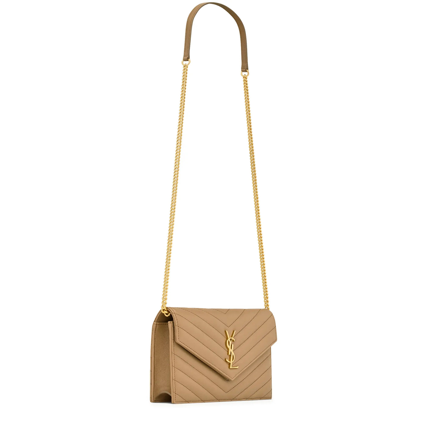 Sac à bandoulière Saint Laurent Monogram Envelope Foncé Beige Crossbody — vue 3