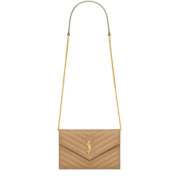 Sac à bandoulière Saint Laurent Monogram Envelope Foncé Beige Crossbody
