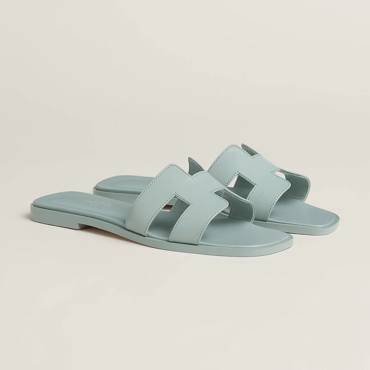 Sandales Hermès Oran Bleu Glacier — vue 2