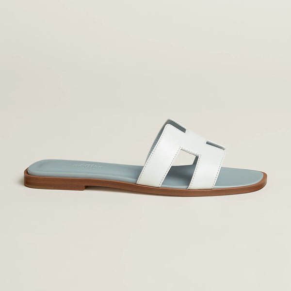 Sandales Hermès Oran Blanc/Bleu Glacier