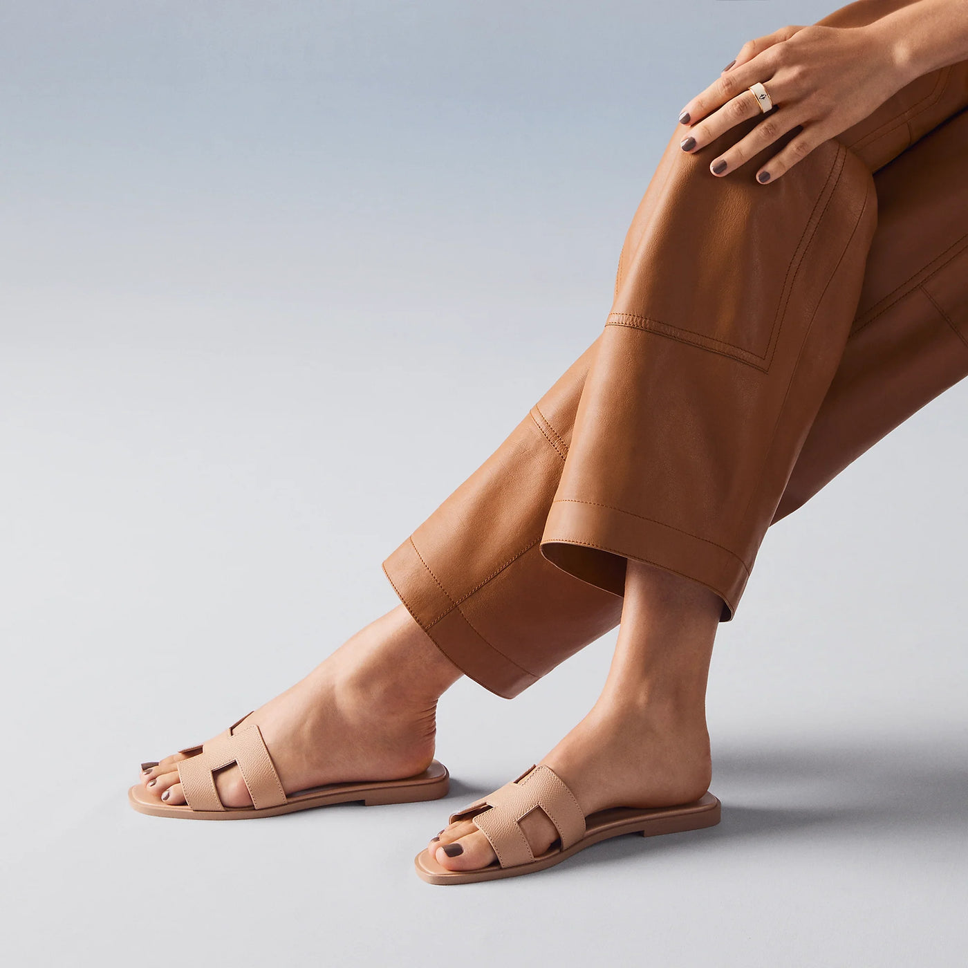 Sandales Hermès Oran Beige/Perlino — vue 5