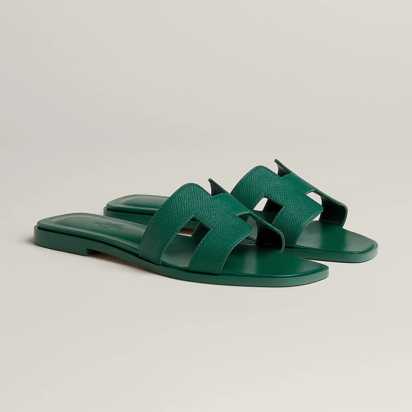 Sandales Hermès Oran Vert Oyat — vue 2