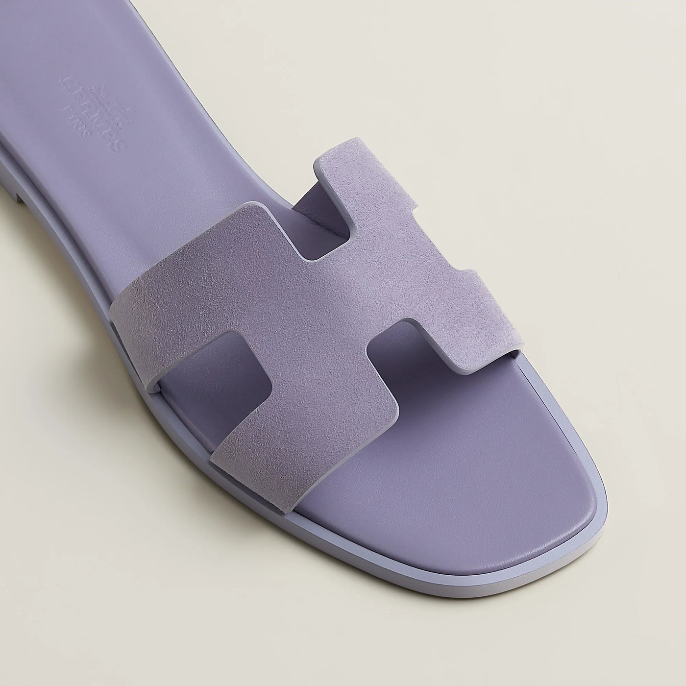 Sandales Hermès Oran Violet Glycine — vue 3