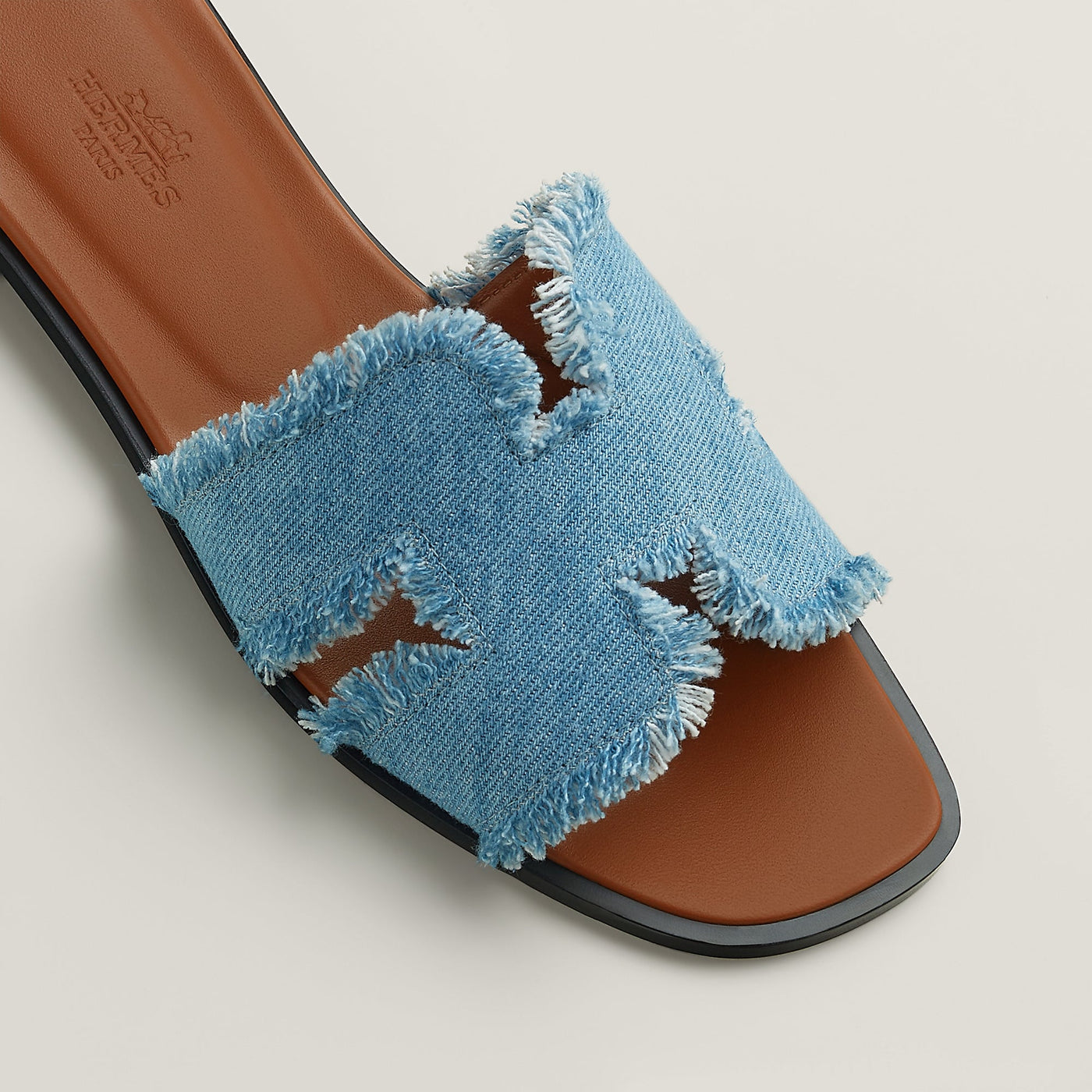Sandales Hermès Oran Bleu Clair — vue 3