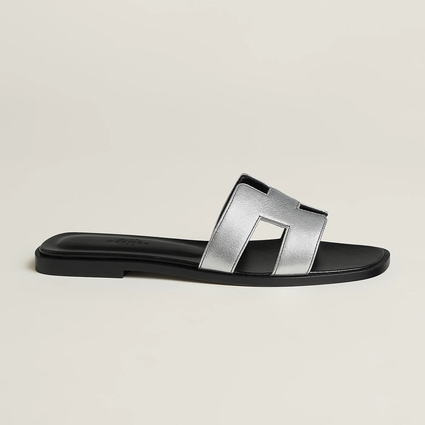 Sandales Hermès Oran Gris Argenté