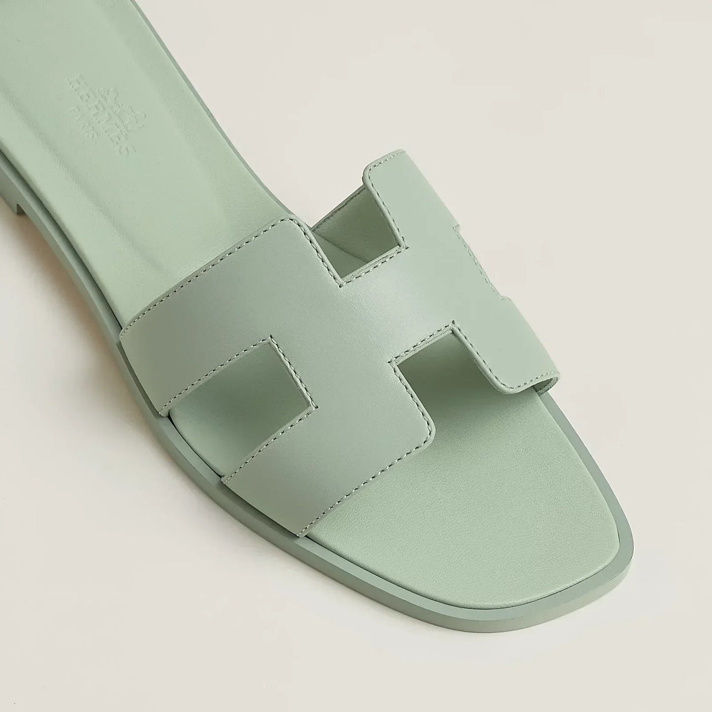 Sandales Hermès Oran Vert Pastel — vue 3