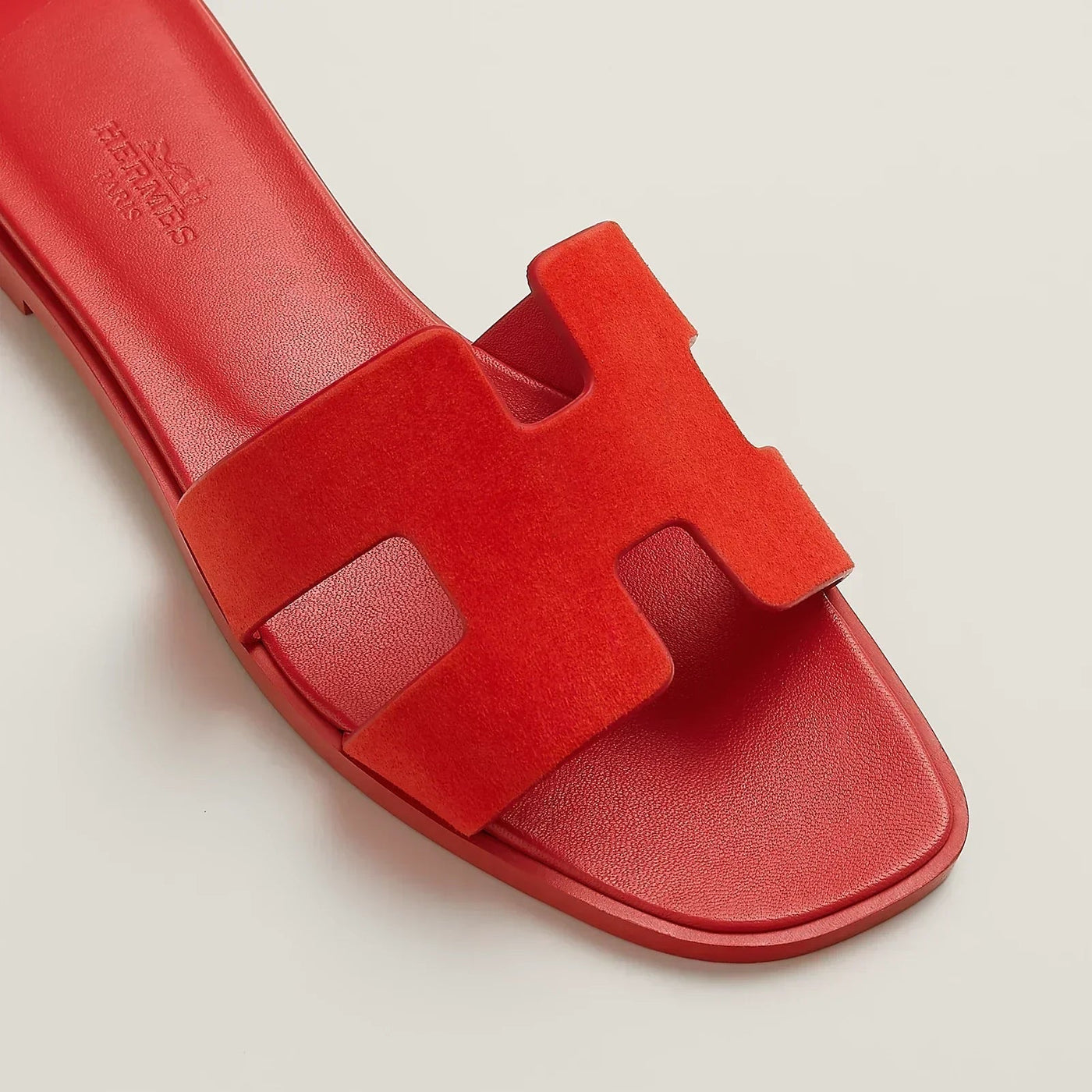 Sandales Hermès Oran Rouge Vif — vue 4