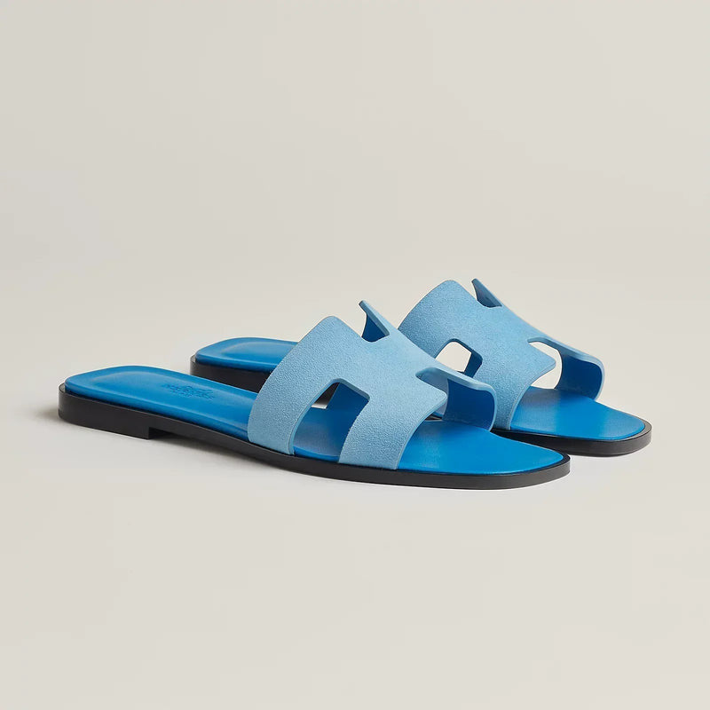 Sandales Hermès Oran Bleu Duo — vue 2