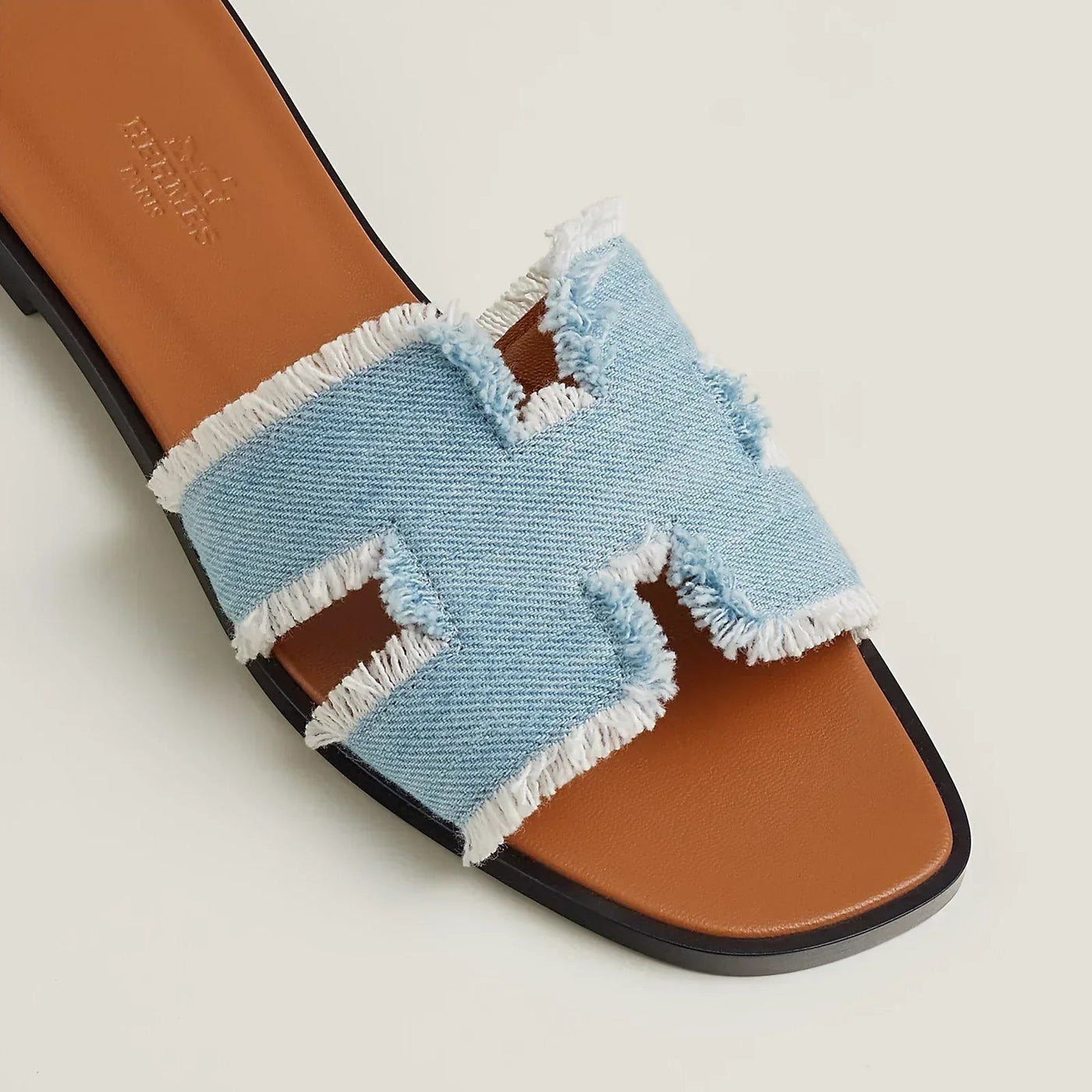 Sandales Hermès Oran Jean Bleu — vue 4