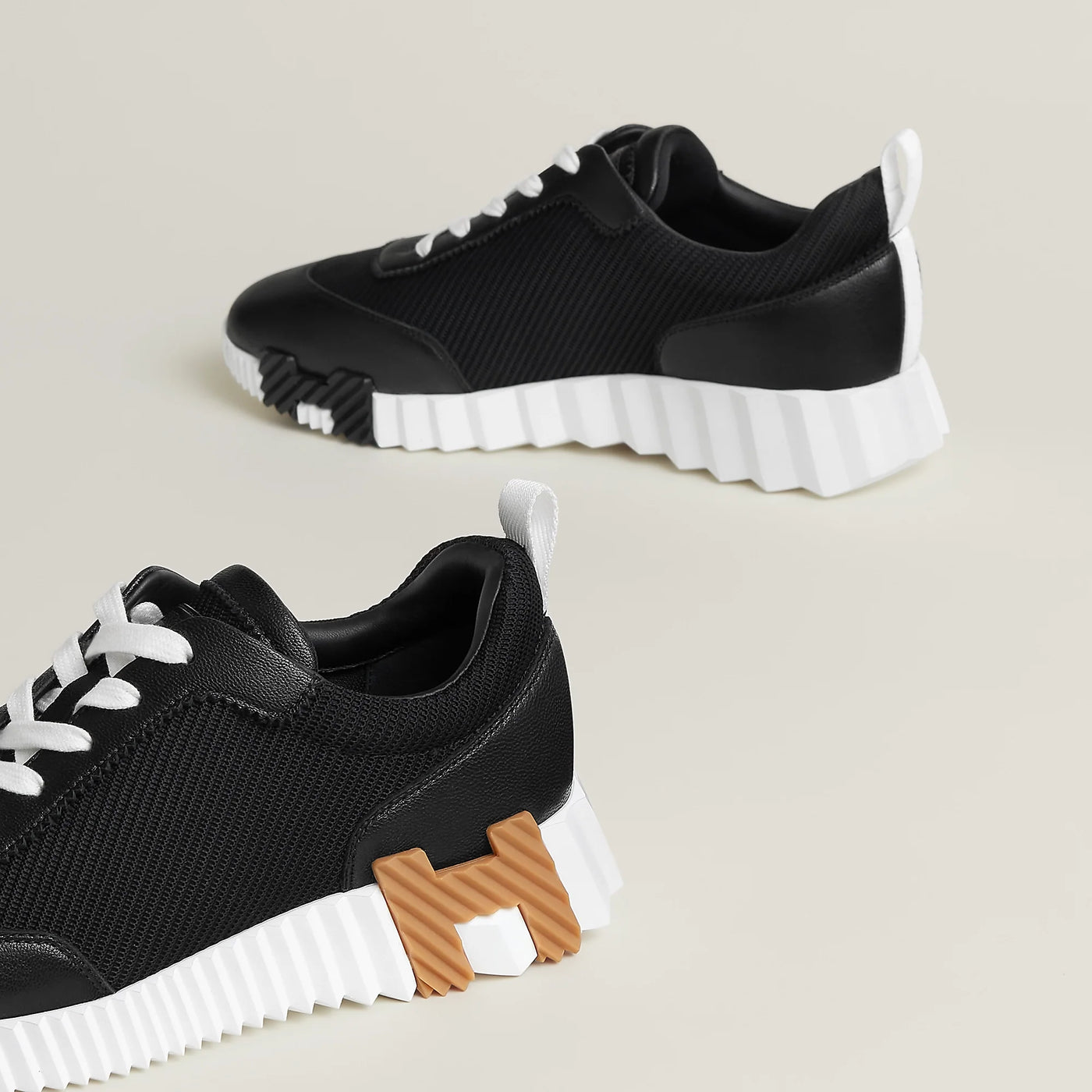 Baskets Hermès Bouncing Noir/Marron — vue 4