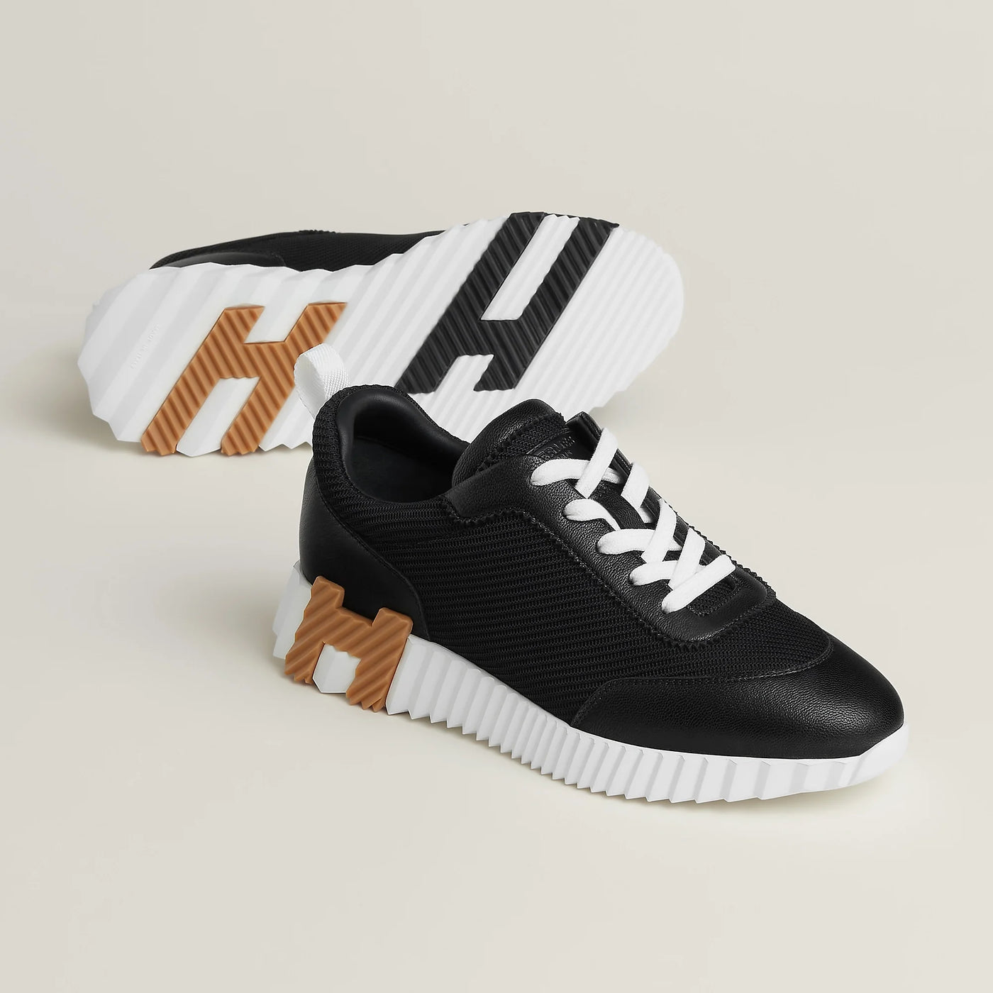 Baskets Hermès Bouncing Noir/Marron — vue 2