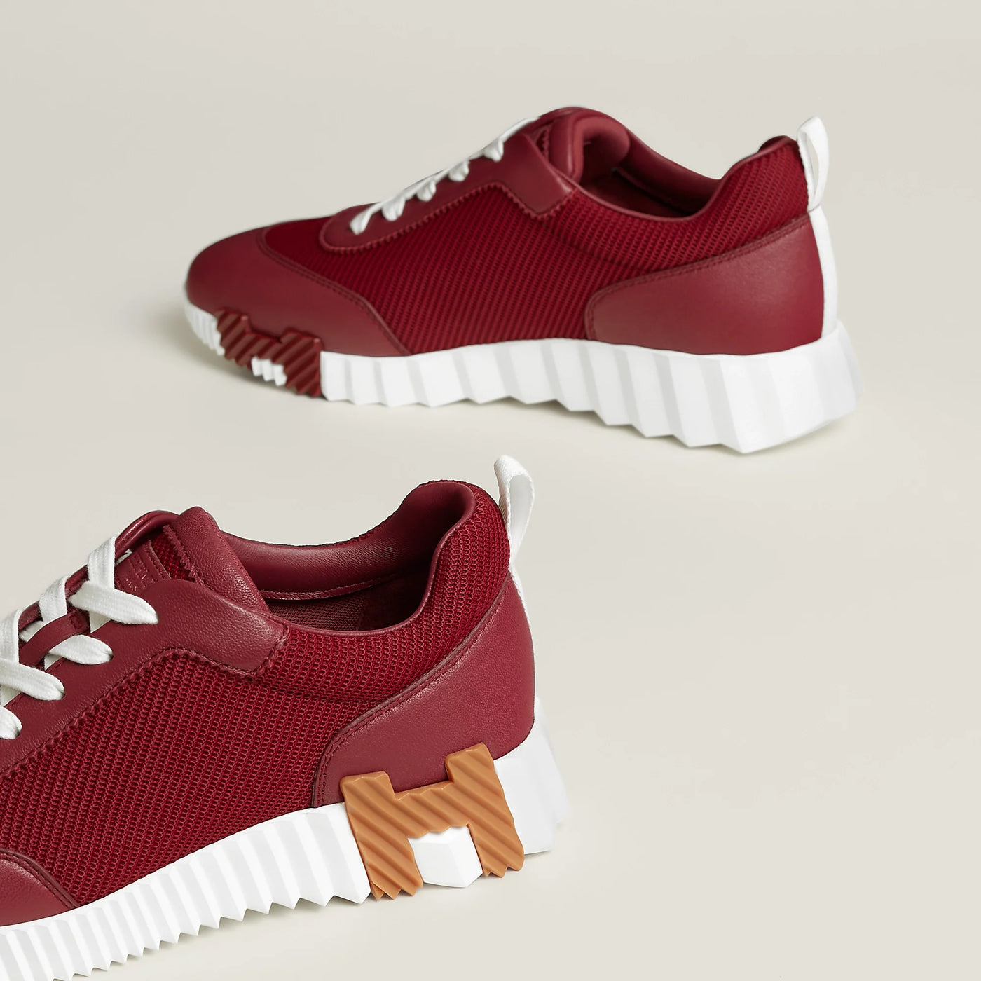 Baskets Hermès Bouncing Rose Lie de Vin — vue 4