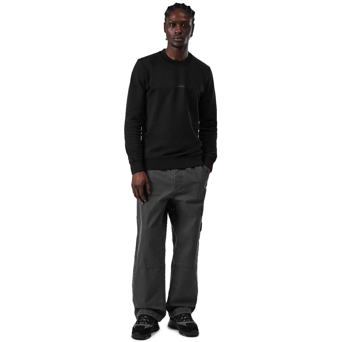 Sweat Stone Island Dial Logo Noir — vue 6